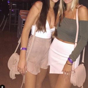 Beige Faux Leather Tassel Crossbody Bag